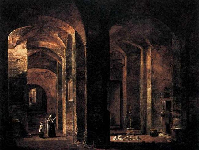 Francois-Marius Granet Crypt of San Martino ai Monti, Rome France oil painting art